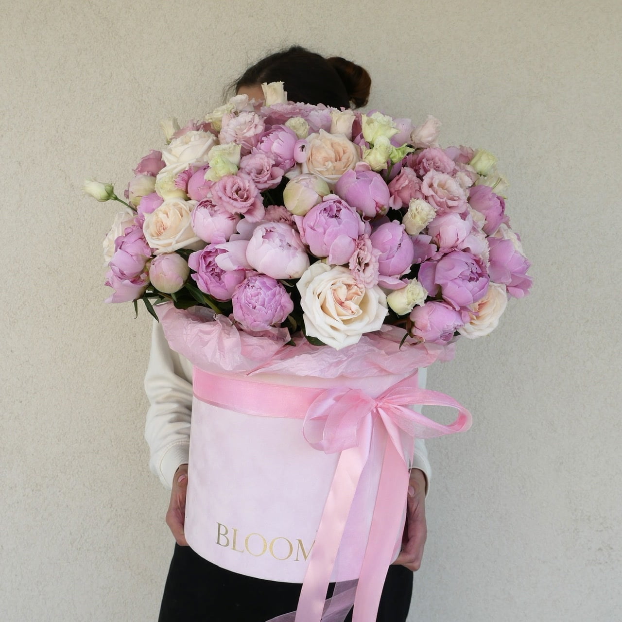 Flowerbox pink peony bloomflowers pl