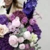 flowerbox w granatowym i fioletowym kolorze