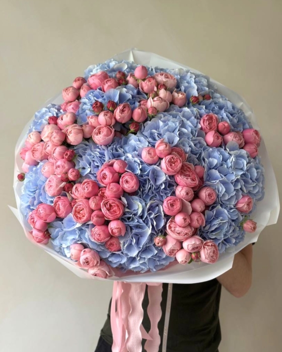 bukiet różowo niebieski, pink blue