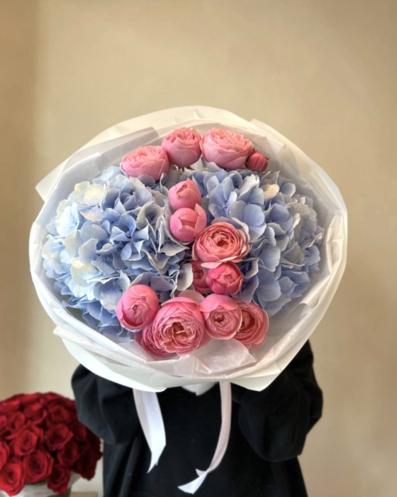 bukiet różowo niebieski, pink blue