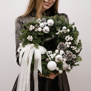 wianek na dzwi medium, christmas wreath, wianek bożonarodzeniowy