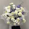 Bukiet trio [Dahlia, Lisianthus, Delphinium]