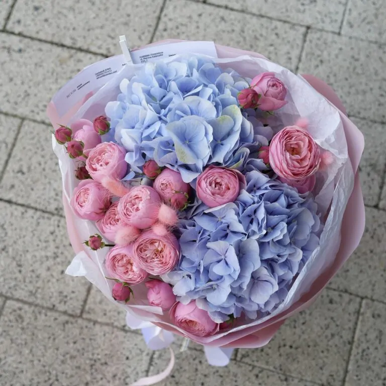 bukiet różowo - niebieski